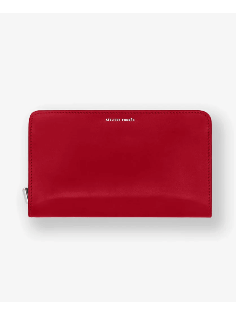 Les Ateliers Foures H68 - CUIR DE VACHETTE - CARMIN grand porte monnaie zippé perséphone porte-monnaie