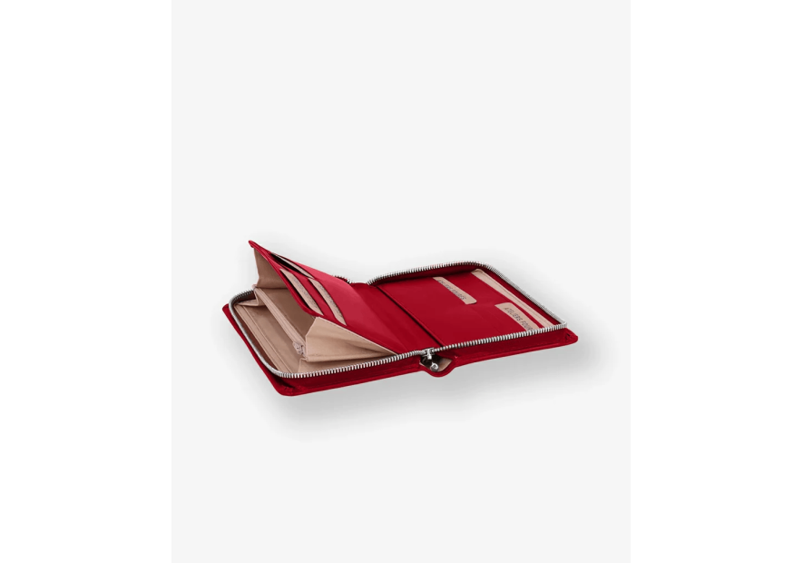 Les Ateliers Foures H68 - CUIR DE VACHETTE - CARMIN grand porte monnaie zippé perséphone Porte-monnaie