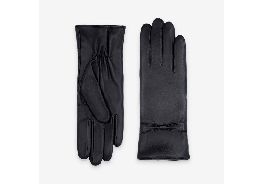 Glove Story 21555CA - CUIR D'AGNEAU - NOIR - glove story gant femme cuir papillon Gants