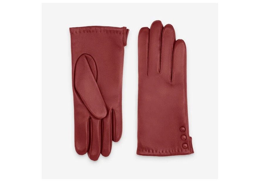 Glove Story 61047TR - AGNEAU - ROUGE - 100 glove story-bouton ouvert sur le côté-ganst femme Gants
