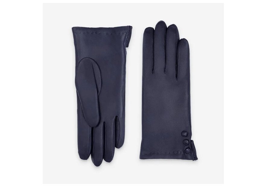 Glove Story 61047TR - AGNEAU - DEEP BLUE - 4 glove story-bouton ouvert sur le côté-ganst femme Gants