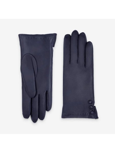 Glove Story 61047TR - AGNEAU - DEEP BLUE - 4 glove story-bouton ouvert sur le côté-ganst femme Gants