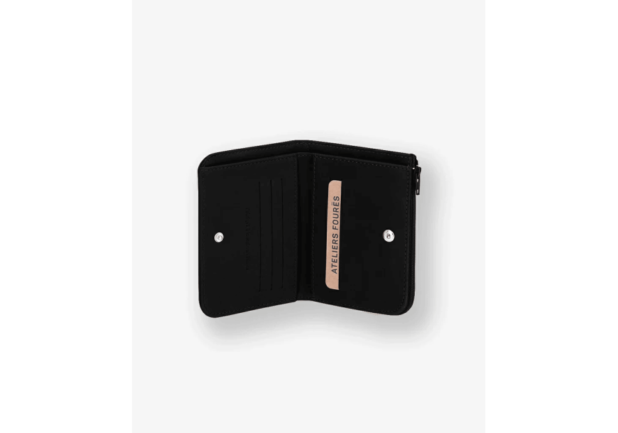 Les Ateliers Foures B56 - CUIR DE VACHETTE - NOIR porte monnaie baroudeurse nemesis dos à dos Porte-monnaie