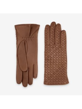 Glove Story 21595CA - CUIR D'AGNEAU - CORK - gants femme tréssé double cachemire Gants