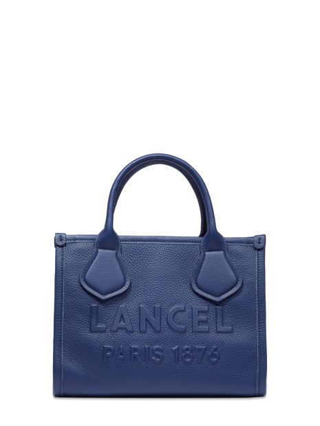 Lancel A12995 - CUIR DE VACHETTE - BLEU cabas zippé s jour de lancel sacs-a-mains