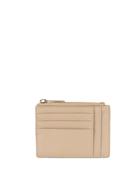 Lancaster 129-22 - CUIR DE VACHETTE - BEIG porte cartes plat zip dune lancaster Porte-monnaie