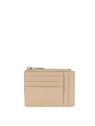 Lancaster 129-22 - CUIR DE VACHETTE - BEIG porte cartes plat zip dune lancaster porte-monnaie