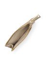 Lancaster 129-22 - CUIR DE VACHETTE - BEIG porte cartes plat zip dune lancaster porte-monnaie