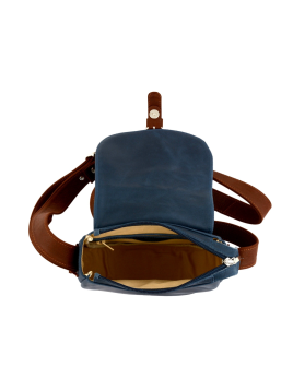 Frandi 810.05 - CUIR DE VACHETTE - MARI sac besace arrondi m fanny Sac business