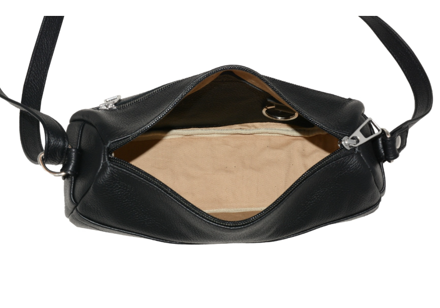Frandi 266.56 - CUIR DE VACHETTE - NOIR petit trotteur rectangle caroline Sac business