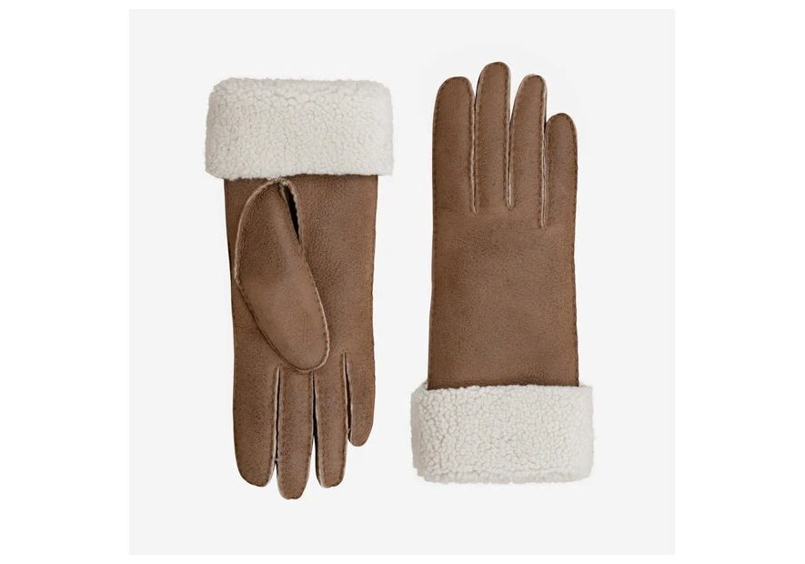 Glove Story 21580SH - CUIR D'AGNEAU - TAN -  gants femme sherling mouton lainé Gants