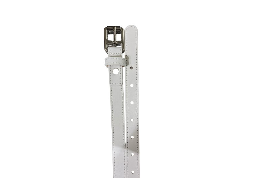 Les Ateliers Foures 518340 - CUIR DE VACHETTE - BLAN les ateliers foures-ceinture-doublée piquée-518340 Ceintures