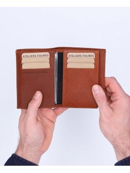 Les Ateliers Foures 954 - CUIR DE VACHETTE - FAUVE portefeuille achille double fourès Portefeuille Homme