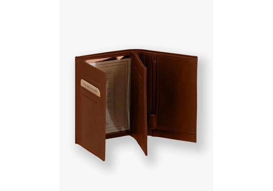 Les Ateliers Foures 954 - CUIR DE VACHETTE - FAUVE portefeuille achille double fourès Portefeuille Homme