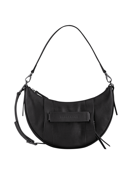 Longchamp 10292HCV - CUIR DE VEAU - NOIR - hobo porté travers s sac-business