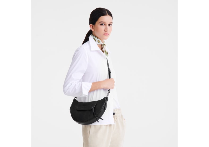 Longchamp 10292HCV - CUIR DE VEAU - NOIR - hobo porté travers s Sac business
