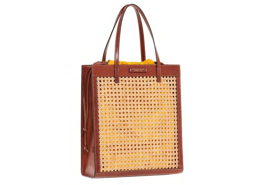the bridge 041305AP - PAILLE/CUIR - MARRON  shopping haut mirra the bridge Sac business