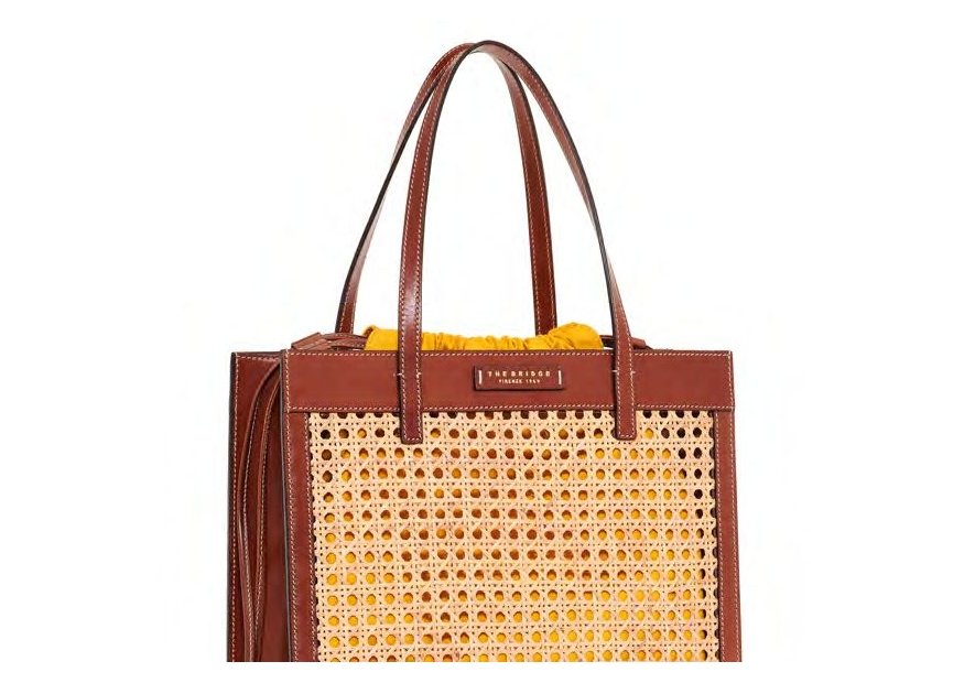 the bridge 041305AP - PAILLE/CUIR - MARRON  shopping haut mirra the bridge Sac business