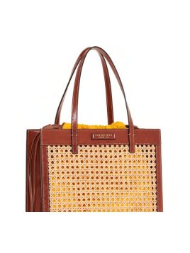 the bridge 041305AP - PAILLE/CUIR - MARRON  shopping haut mirra the bridge Sac business