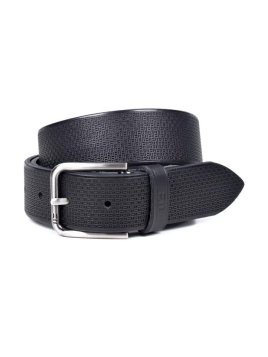 Miguel Bellido 000345 - CUIR DE VACHETTE - NOIR ceinture homme 35mm strié Ceinture homme