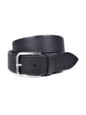 Miguel Bellido 000345 - CUIR DE VACHETTE - NOIR ceinture homme 35mm strié ceintures