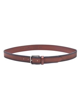 Miguel Bellido 000345 - CUIR DE VACHETTE - COGN ceinture homme 35mm strié Ceinture homme