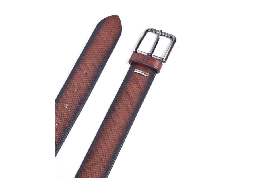 Miguel Bellido 000345 - CUIR DE VACHETTE - COGN ceinture homme 35mm strié Ceinture homme