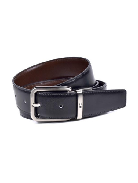 Miguel Bellido 000430 - CUIR DE VACHETTE - NOI/ ceintures réversible 30mm cuir lisse Ceinture homme