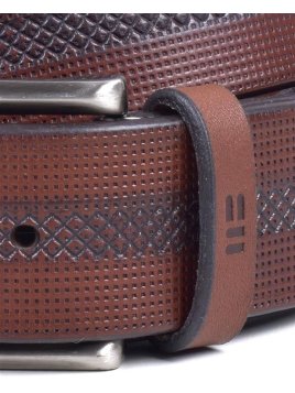 Miguel Bellido 000445 - CUIR DE VACHETTE - MARR ceinture homme fantaisie bicolore 35mm Ceinture homme