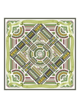 Longchamp 50645GSO - SOIE - KAKI - 292 carré de soie le potager longchamp 90x90 Foulards/Etoles