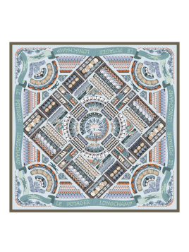 Longchamp 50645GSO - SOIE - MARINE - 006 carré de soie le potager longchamp 90x90 Foulards/Etoles