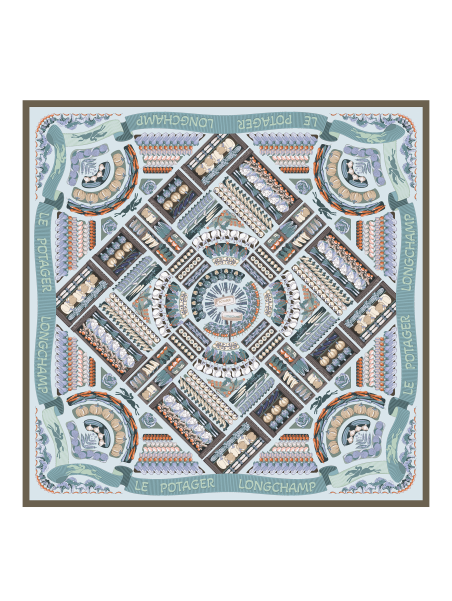 Longchamp 50645GSO carré de soie le potager longchamp 90x90 carre de soie