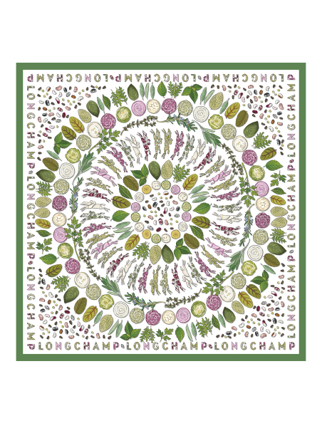 Longchamp 50646GSO - SOIE - VERT - 129 carre de soie l'herbier longchamp 90x90 Foulards/Etoles