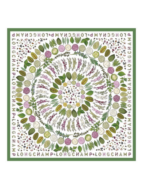 Longchamp 50646GSO - SOIE - VERT carre de soie l'herbier longchamp 90x90 carre-de-soie