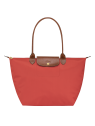 Longchamp 1899089 - NYLON ET CUIR - TOMATE sac cabas l le pliage original format étudiant sac-a-main-shopping-toile-ou-cuir