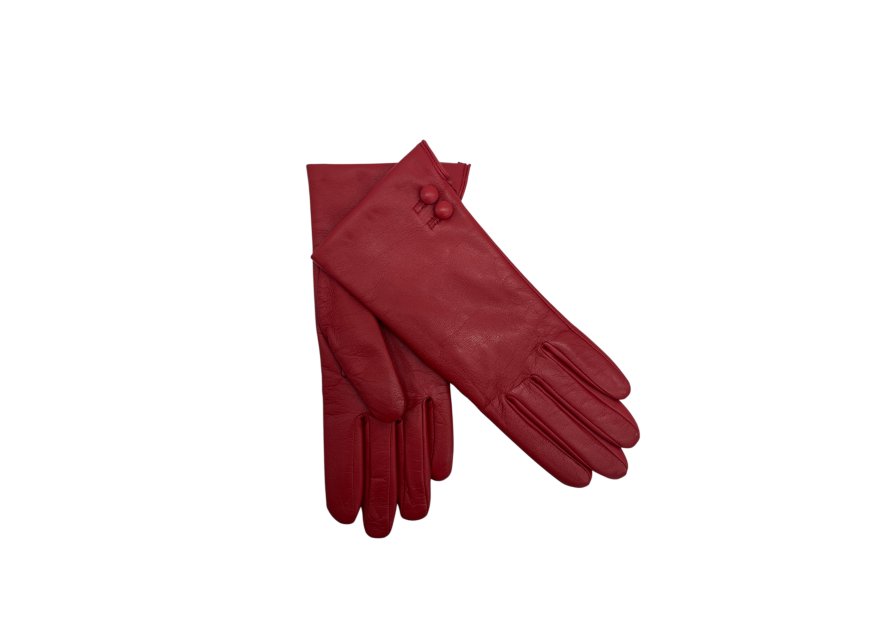 Poujade P26DC - CUIR D'AGNEAU - ROUGE HE poujade-2 boutons-gants femme Gants