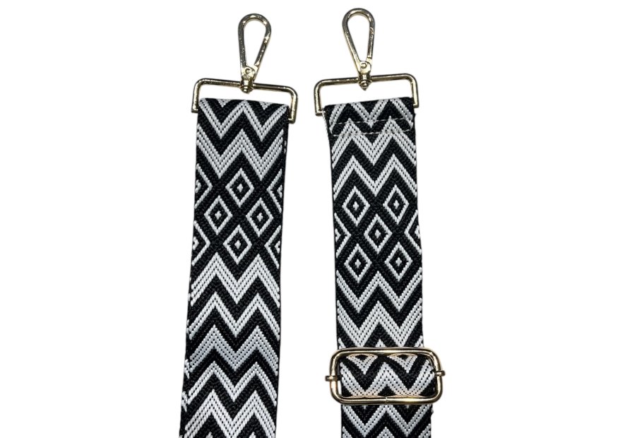 MIA & JOY B2 - POLYESTER - NOIR CHEVRON bandoulière en toile Accessoires