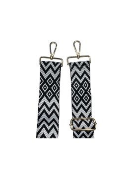MIA & JOY B2 - POLYESTER - NOIR CHEVRON bandoulière en toile Accessoires