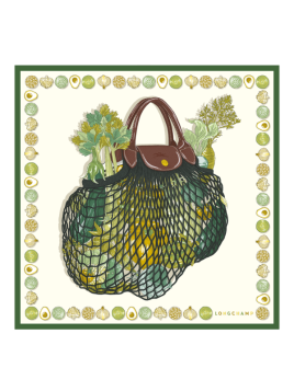 Longchamp 50650GSO - SOIE - LAURIER - 4660 carré de soie le filet gourmand 70x70 Foulards/Etoles