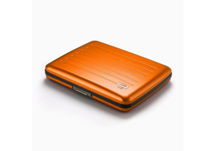 Ögon Design V2 LARGE - ALUMINIUM - ORANGE ögon design big stocklom v2 porte cartes Porte-cartes