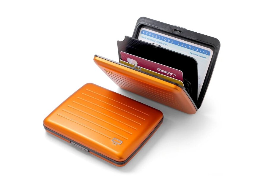 Ögon Design V2 LARGE - ALUMINIUM - ORANGE ögon design big stocklom v2 porte cartes Porte-cartes