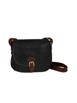 Frandi 810.05 - CUIR DE VACHETTE - NOIR sac besace arrondi m fanny Sac business