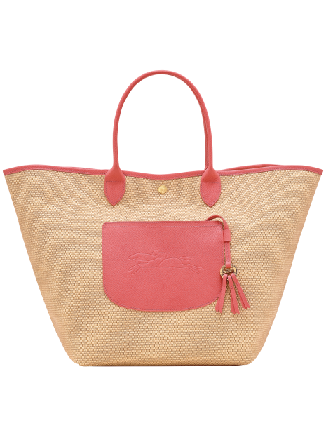 Longchamp 10308HGK - TOILE EFFET PAILLE/CU le panier plage l porté épaule sac-porte-travers