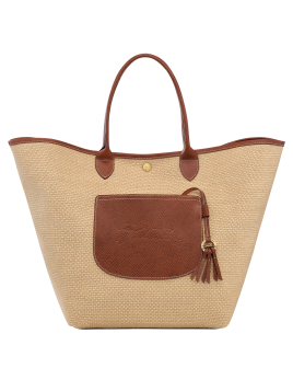 Longchamp 10308HGK - TOILE EFFET PAILLE/CU le panier plage l porté épaule Sac porté travers