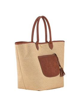 Longchamp 10308HGK - TOILE EFFET PAILLE/CU le panier plage l porté épaule Sac porté travers