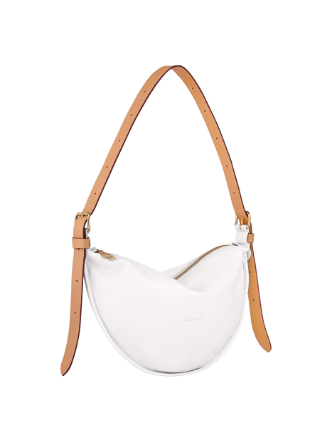 Longchamp 10312HGP - CUIR DE VEAU - BLANC  porté épaule m smoothie Sac porté travers