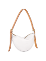 Longchamp 10312HGP - CUIR DE VEAU - BLANC  porté épaule m smoothie sac-porte-travers