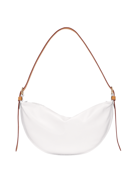 Longchamp 10312HGP - CUIR DE VEAU - BLANC  porté épaule m smoothie Sac porté travers