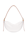 Longchamp 10312HGP - CUIR DE VEAU - BLANC  porté épaule m smoothie sac-porte-travers