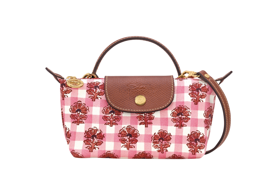 Longchamp 34205HGG - COTON ET CUIR - BLUSH pochette xs le pliage collection Sac porté travers